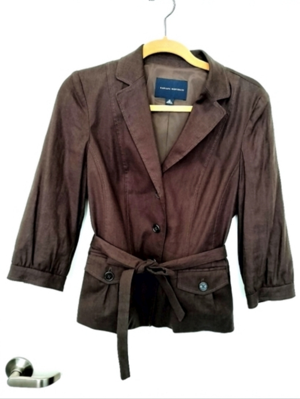 Banana Republic Women's 10 Brown Suede Belted Blazer